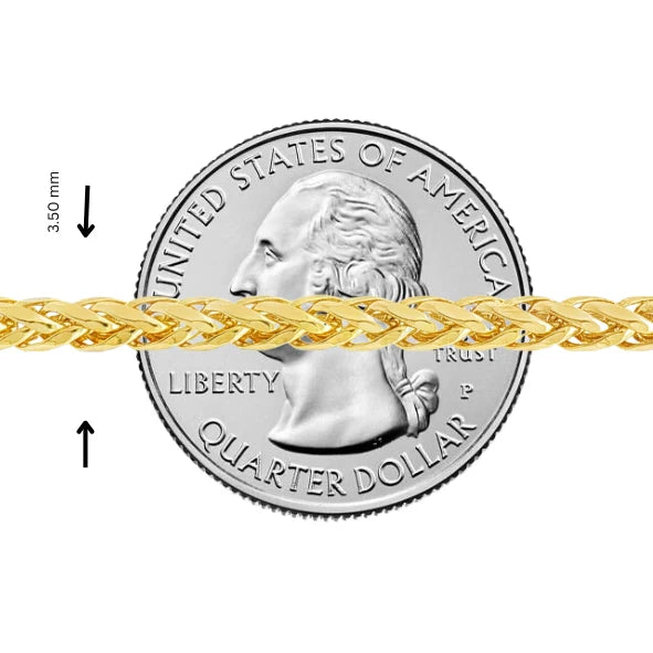 14K Yellow Palm Link Chain, 3 mm, 18 to 24 Inches