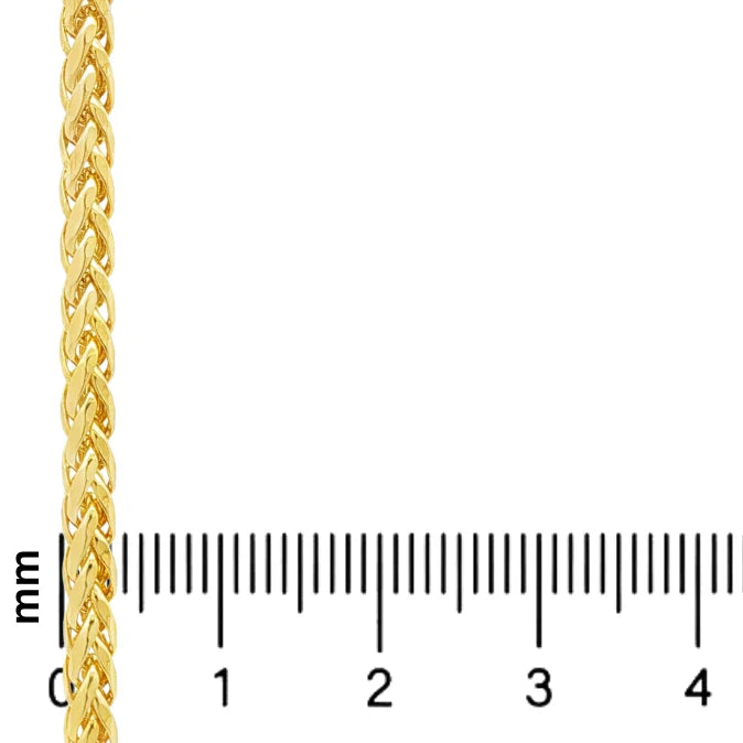 14K Yellow Palm Link Chain, 3 mm, 18 to 24 Inches